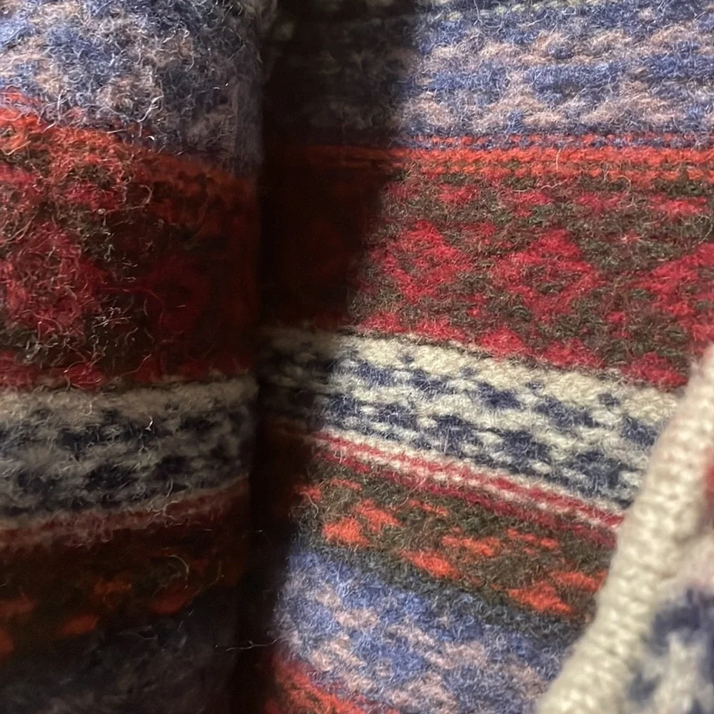 Vintage Paul Harris Nordic Fair Isle Shetland Wool Full Zip Sweater Sz S - Picture 11 of 16